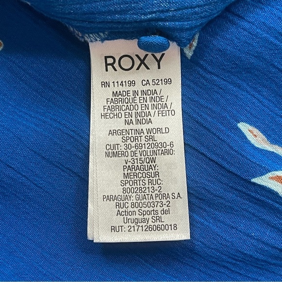 Roxy XS Wheel And Palms Belted Wide Leg Floral Jumpsuit Mykonos Tropical Boho - Picture 9 of 12